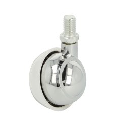 Kugle Mbelhjul "Zeno" 50mm - M10x15mm - Forkromet