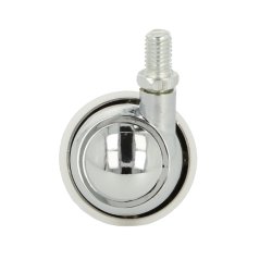 Kugle Mbelhjul "Zeno" 50mm - M10x15mm - Forkromet