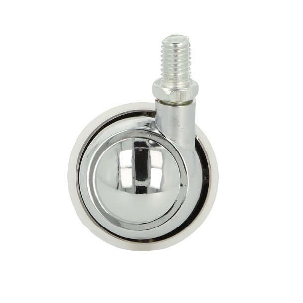 Kugle Mbelhjul "Zeno" 50mm - M10x15mm - Forkromet