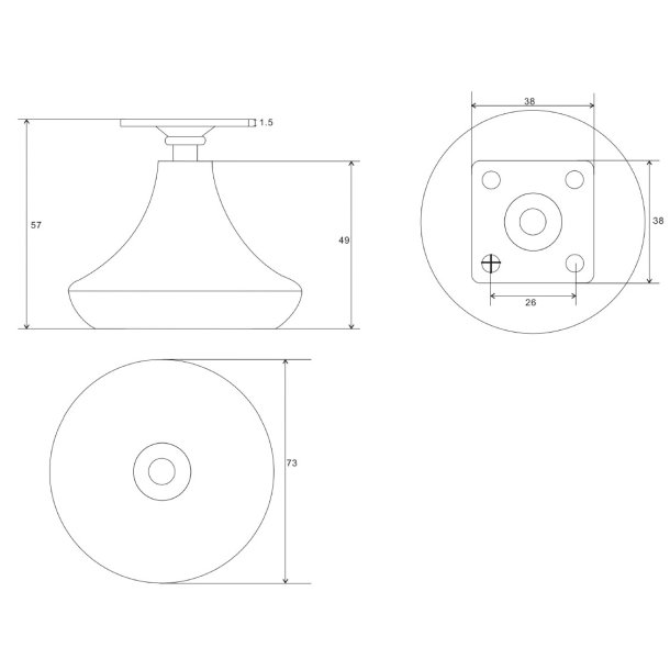 Mbelben "Nyx" 73x57mm - Sort Finish