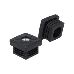 Dupsko 30x30mm med Gevind - Sort - til Rrben