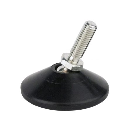 Stilleskrue med �30mm Drejelig Sort Fod - M8x25mm
