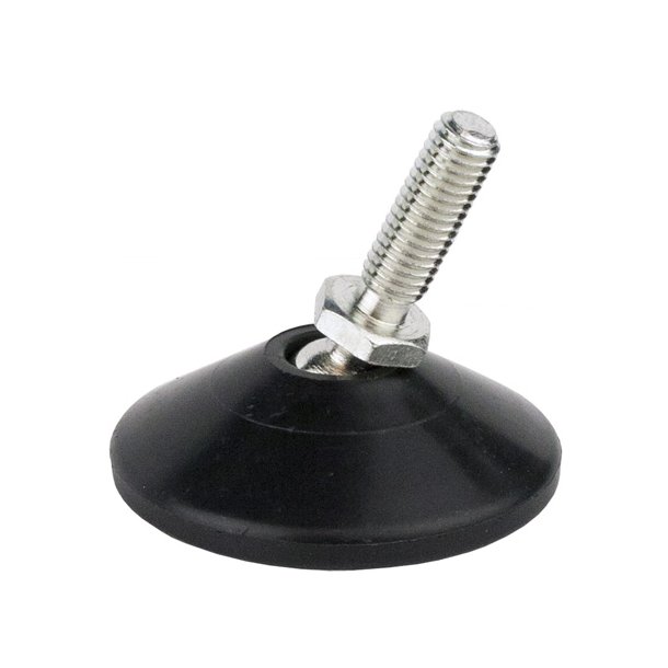 Stilleskrue med 30mm Drejelig Sort Fod - M8x25mm