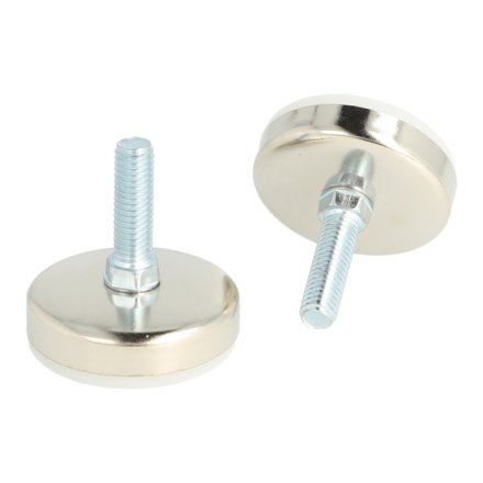 Stilleskrue med �43mm Hvid Fod/Krom Kappe - M8x25mm