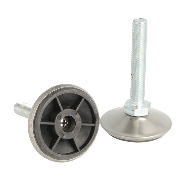 Stilleskrue med 50mm Sort Fod - Rustfri Stl - M10x25mm