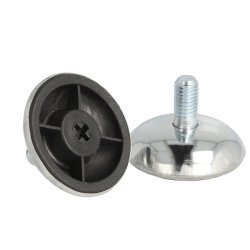 Stilleskrue med 50mm Sort Fod/Krom Kappe - M10x20mm