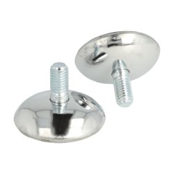 Stilleskrue med 50mm Sort Fod/Krom Kappe - M10x20mm