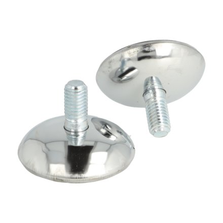Stilleskrue med �50mm Sort Fod/Krom Kappe - M10x20mm