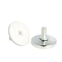 Stilleskrue med 50mm Hvid Fod/Krom Kappe - M10x20mm