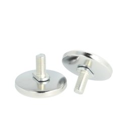 Stilleskrue med 50mm Hvid Fod/Krom Kappe - M10x20mm