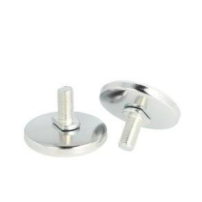 Stilleskrue med 50mm Hvid Fod/Krom Kappe - M10x20mm