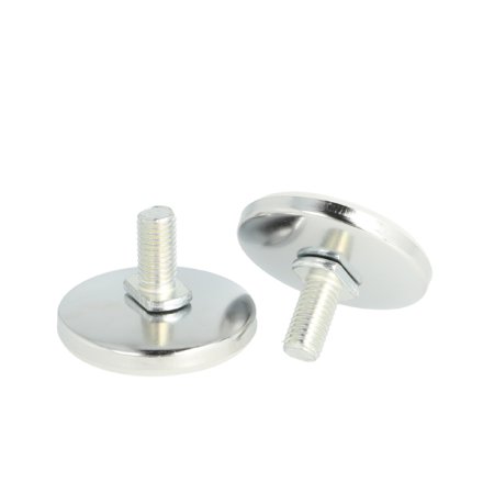 Stilleskrue med �50mm Hvid Fod/Krom Kappe - M10x20mm