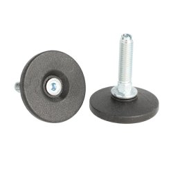 Stilleskrue med 50mm Sort Fod - M10x34mm