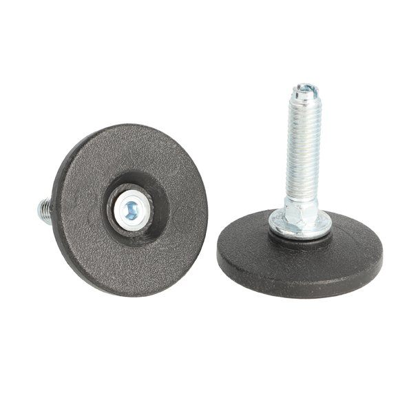 Stilleskrue med 50mm Sort Fod - M10x98mm