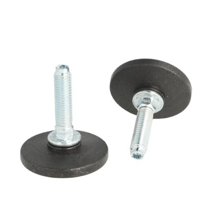 Stilleskrue med �50mm Sort Fod - M10x34mm