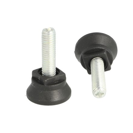 Stilleskrue med �25mm Sort Fod - M8x25mm