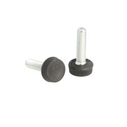 Stilleskrue med 15mm Sort Fod - M6x22mm