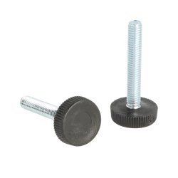 Stilleskrue med 20mm Sort Fod - M6x37mm
