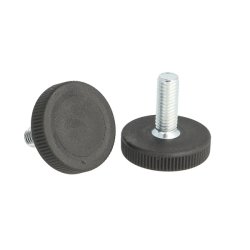 Stilleskrue med 38mm Sort Fod - M8x26mm