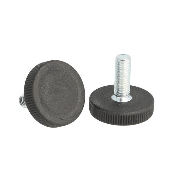 Stilleskrue med 38mm Sort Fod - M8x26mm