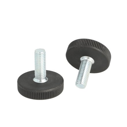 Stilleskrue med �38mm Sort Fod - M8x26mm