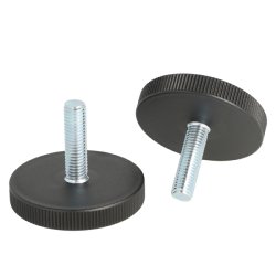 Stilleskrue med 60mm Sort Fod - M10x34mm