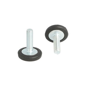 Stilleskrue med 20mm Sort Fod - M6x20mm