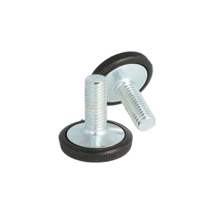 Stilleskrue med �32mm Sort Fod - M10x25mm