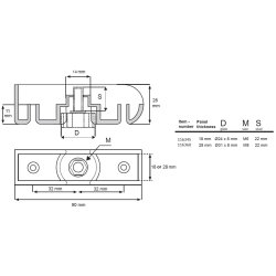 Stillefod 31mm - Sort Plastik - M8x22mm