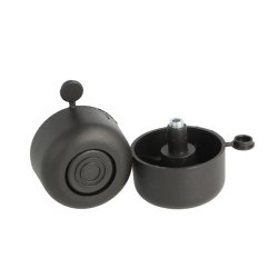 Stillefod 50x25mm - Sort Plastik - M8x33mm