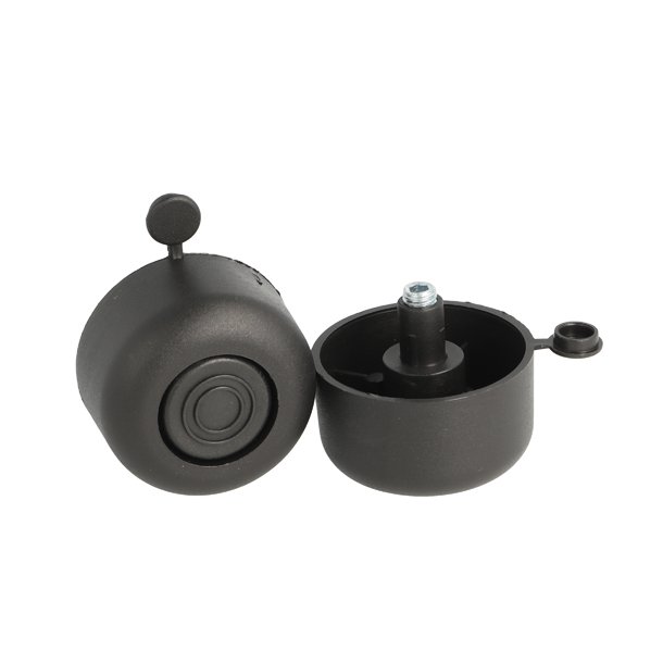 Stillefod 50x25mm - Sort Plastik - M8x33mm