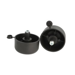 Stillefod 50x25mm - Sort Plastik - M8x33mm