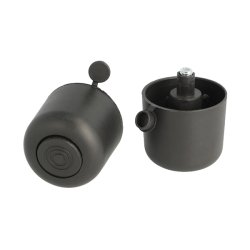 Stillefod 50x43mm - Sort Plastik - M8x33mm