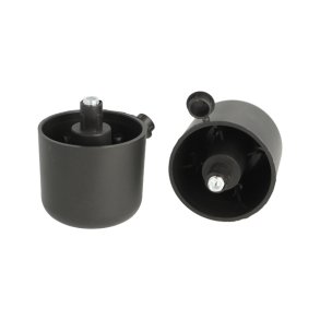 Stillefod 50x43mm - Sort Plastik - M8x33mm