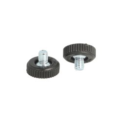 Stilleskrue med 20mm Sort Fod + Krv - M6x8mm