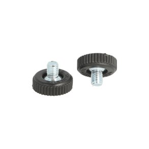 Stilleskrue med 20mm Sort Fod + Krv - M6x8mm
