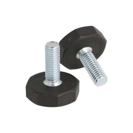 Stilleskrue med �27mm Sort Fod - M8x21mm
