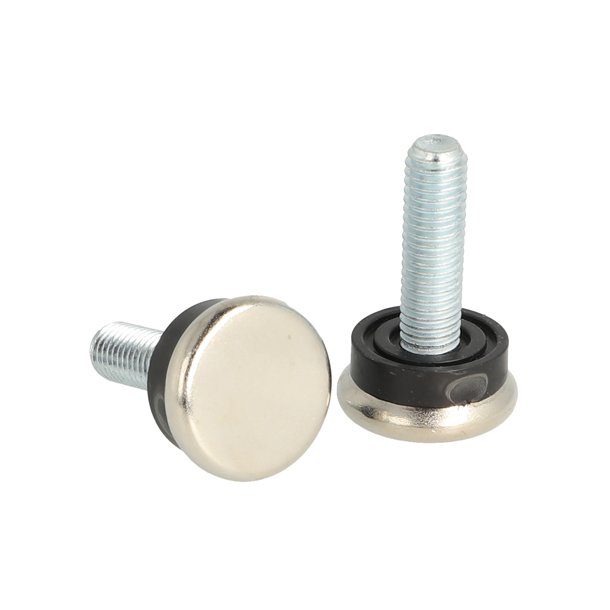 Stilleskrue med 23mm Sort Fod/Forniklet Kappe - M8x25mm