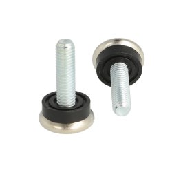 Stilleskrue med 23mm Sort Fod/Forniklet Kappe - M8x25mm