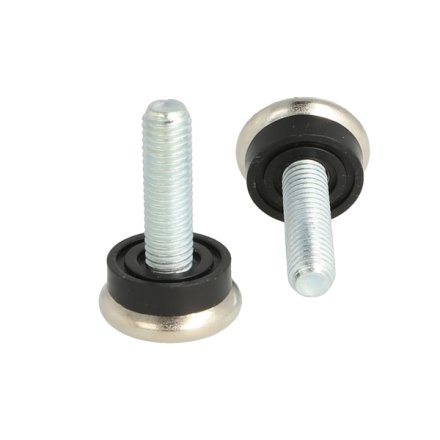 Stilleskrue med �23mm Sort Fod/Forniklet Kappe - M8x25mm
