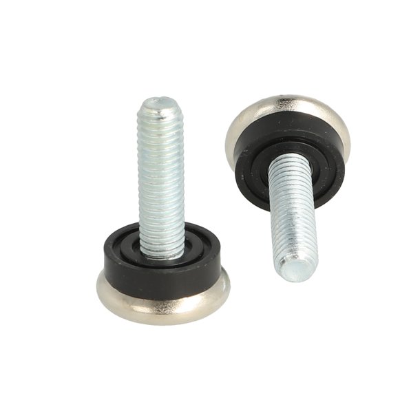 Stilleskrue med 23mm Sort Fod/Forniklet Kappe - M8x25mm