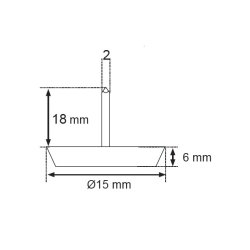 Glidesm 15mm - Hvid Plast