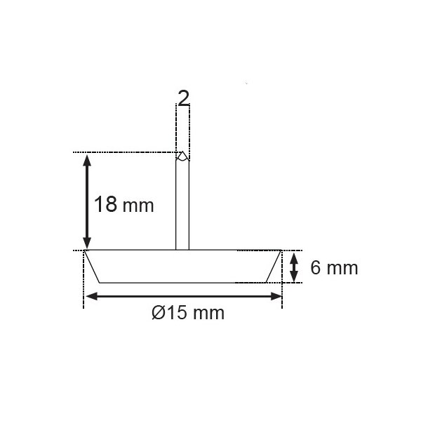 Glidesm 15mm - Hvid Plast