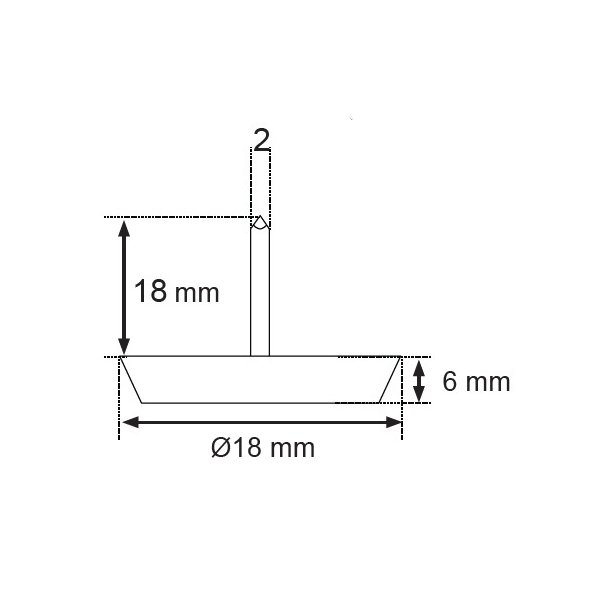 Glidesm 18mm - Hvid Plast