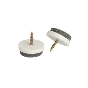 Glidesm 28mm m/Filt og Skrue - Hvid Plast