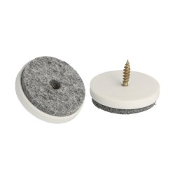 Glidesm 40mm m/Filt og Skrue - Hvid Plast