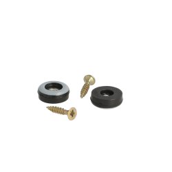 Glidesm 19mm m/Teflon og Skrue - Sort Plast
