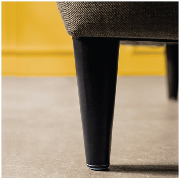 Glidesm 30mm m/Teflon og Skrue - Sort Plast