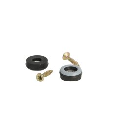Glidesm 19mm m/Teflon og Skrue - Sort Plast