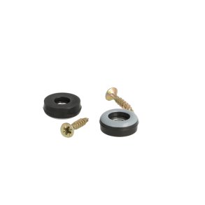 Glidesm 19mm m/Teflon og Skrue - Sort Plast